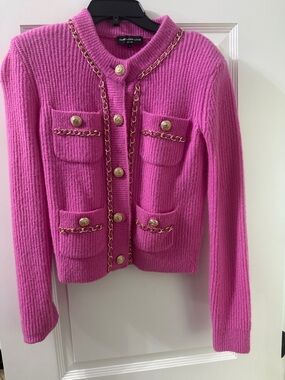 Generation love Selma chain cardigan  Pink small